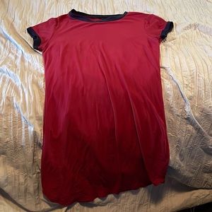 Red and blue T-shirt dress